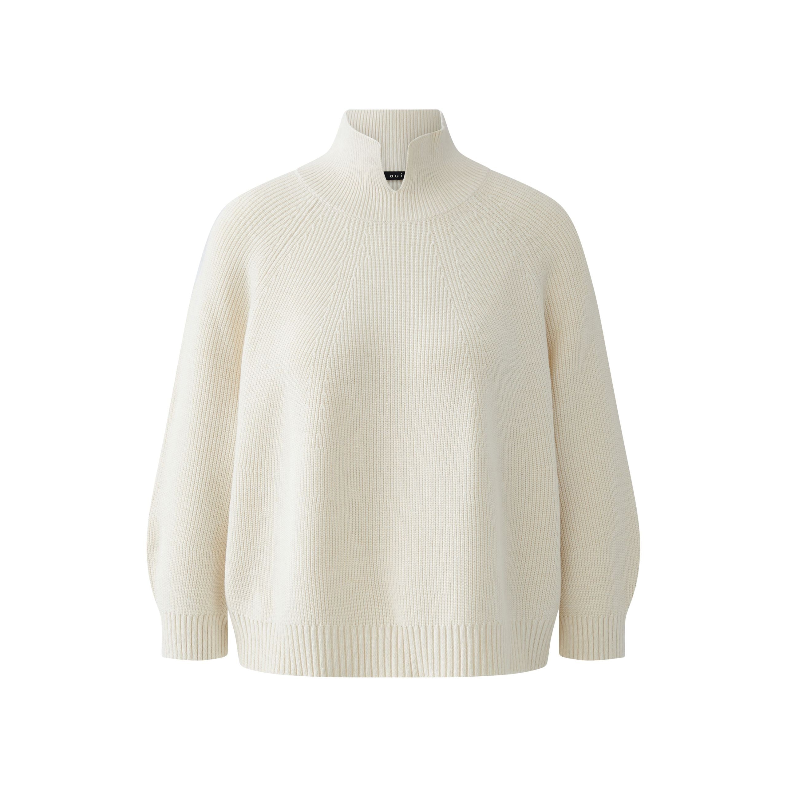 Raglan Cut Out Neck Jumper - Off White