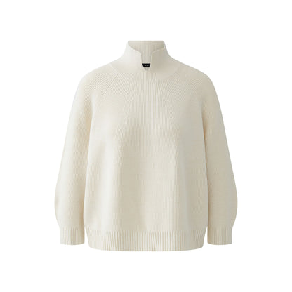 Raglan Cut Out Neck Jumper - Off White