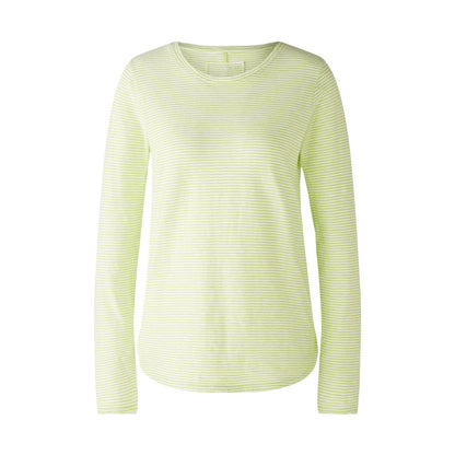 Long Sleeve T Shirt - White/Green
