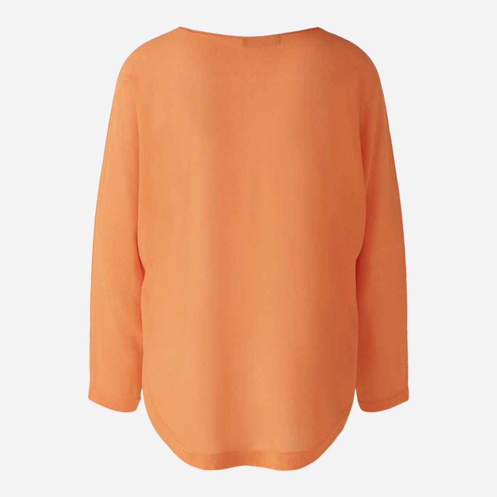 Long Sleeve Wide Neck Jumper - Vermilion Orange