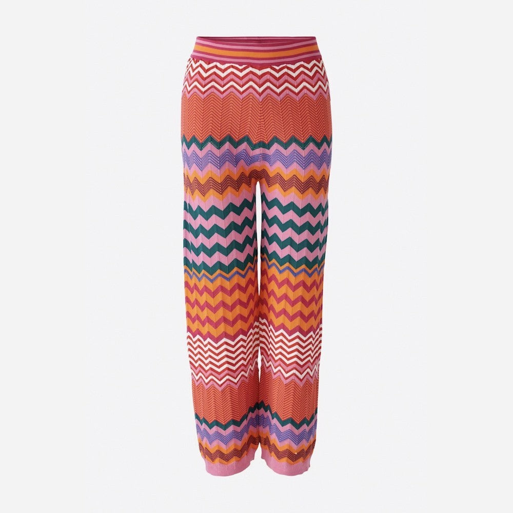 Zigzag Striped Trousers - Pink/Orange