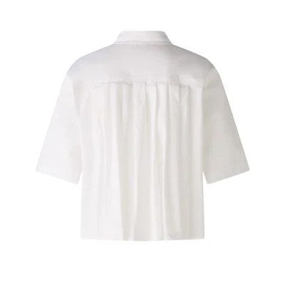 Short Sleeve Cotton Blouse - Optic White