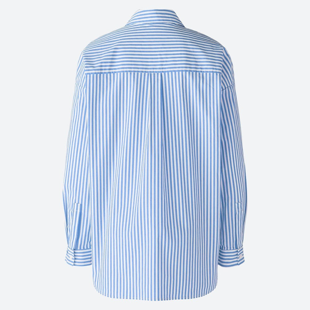 Striped Cotton Shirt Blouse - Blue/White