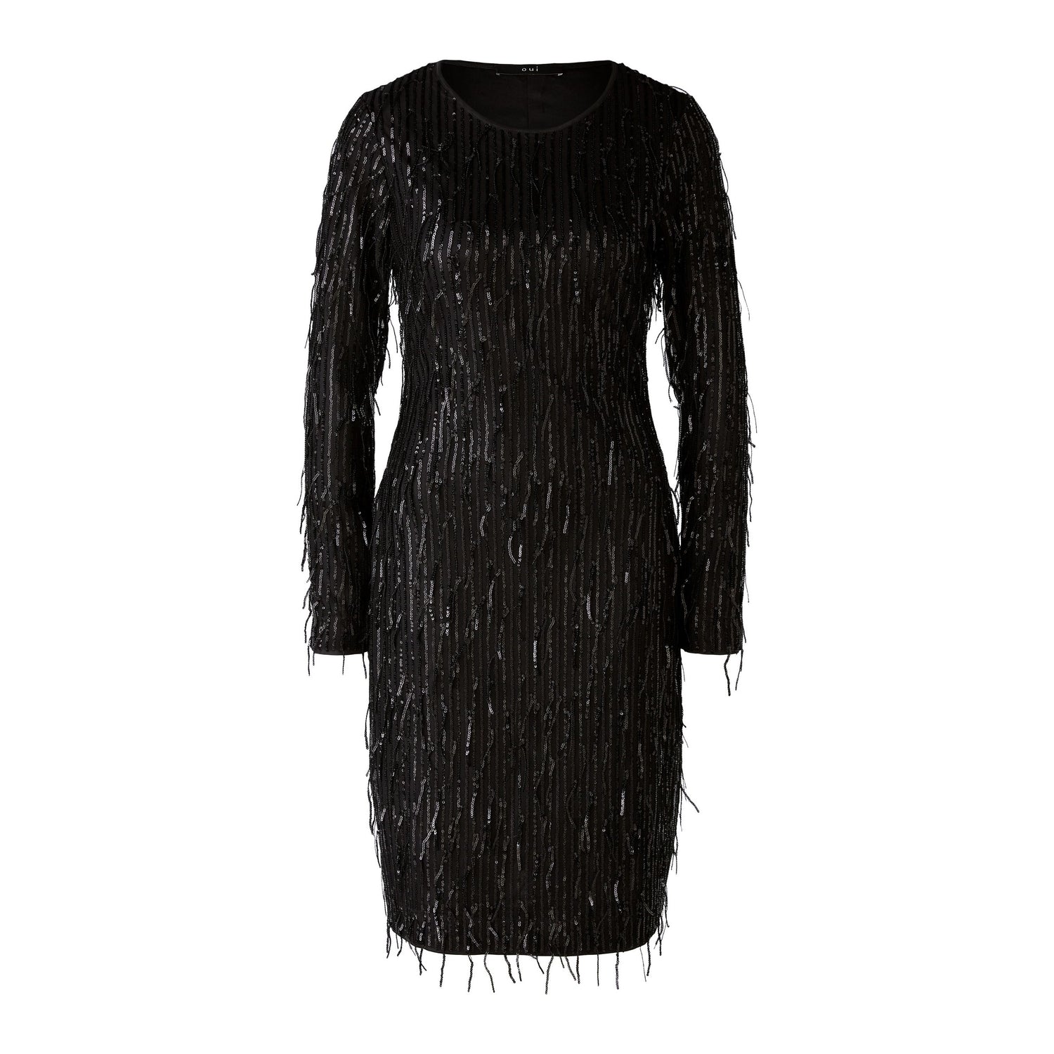 Sequin Fitted Dress - Black