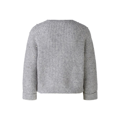 Diamante Knit Jumper - Pale Grey