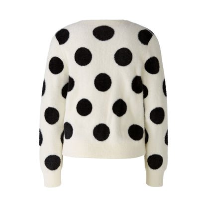 Fluffy Spot Jumper - Off White Black