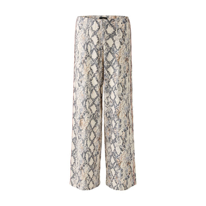 Snake Print Trouser - Light Stone Grey