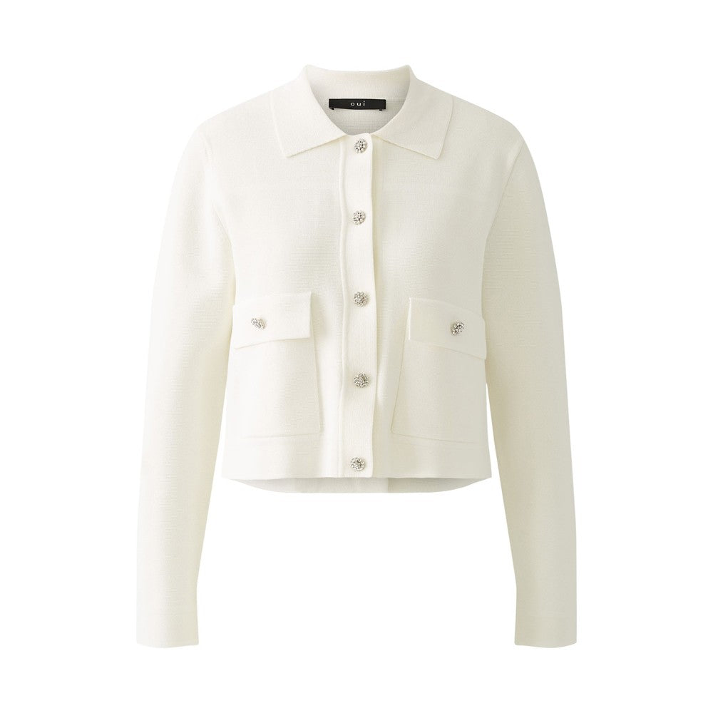 Knitted Collared Jacket - Pristine