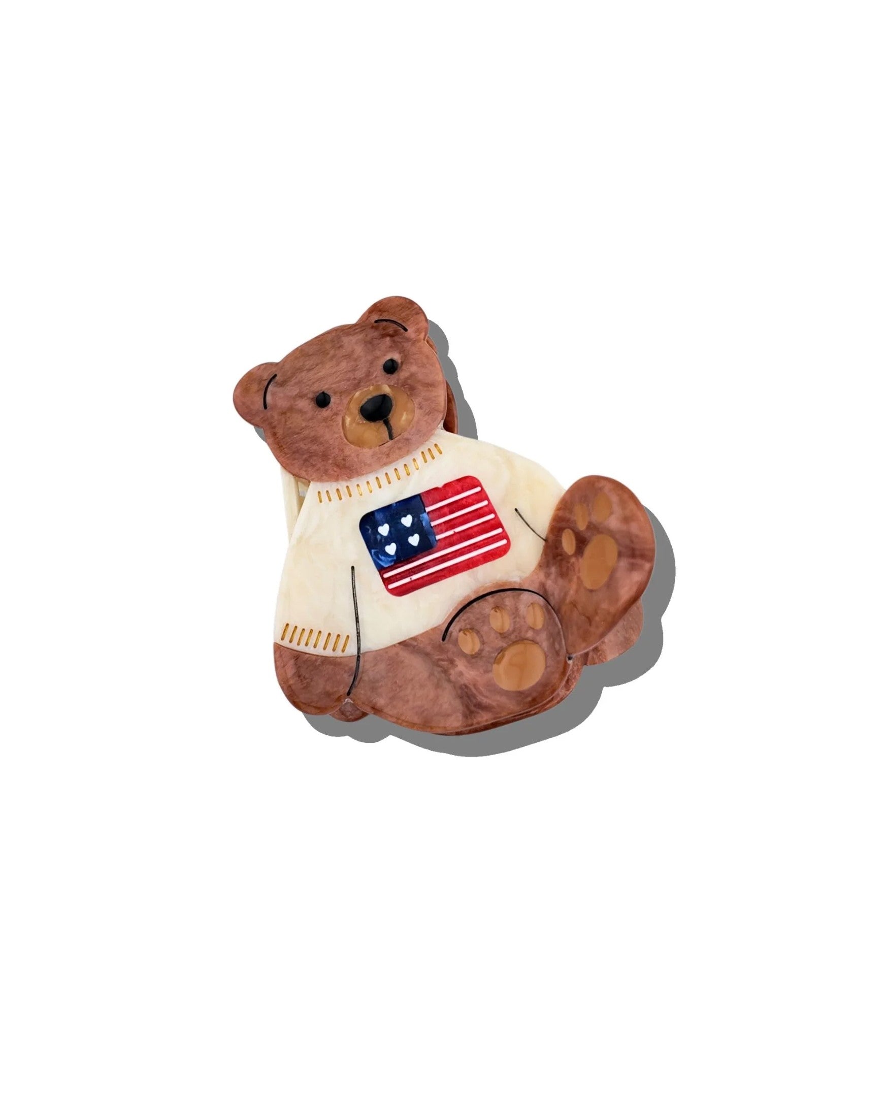 Teddy Hair Clip - Brown