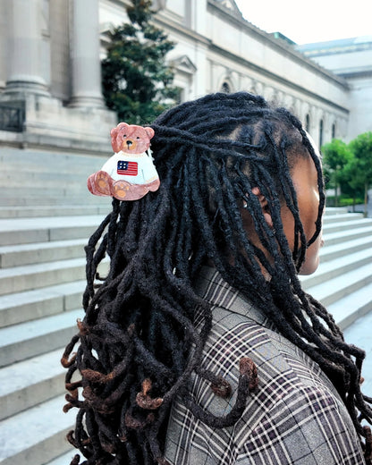 Teddy Hair Clip - Brown