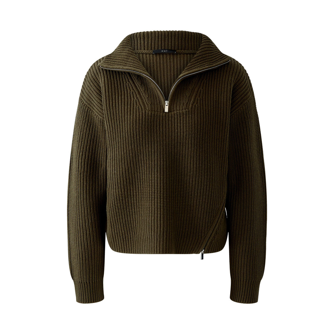 Zip Neck Jumper - Khaki
