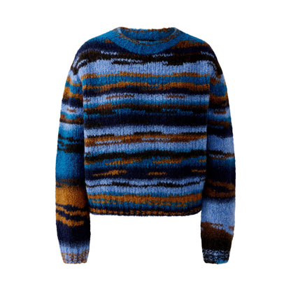 Stripe Fluffy Jumper - Blue Multi