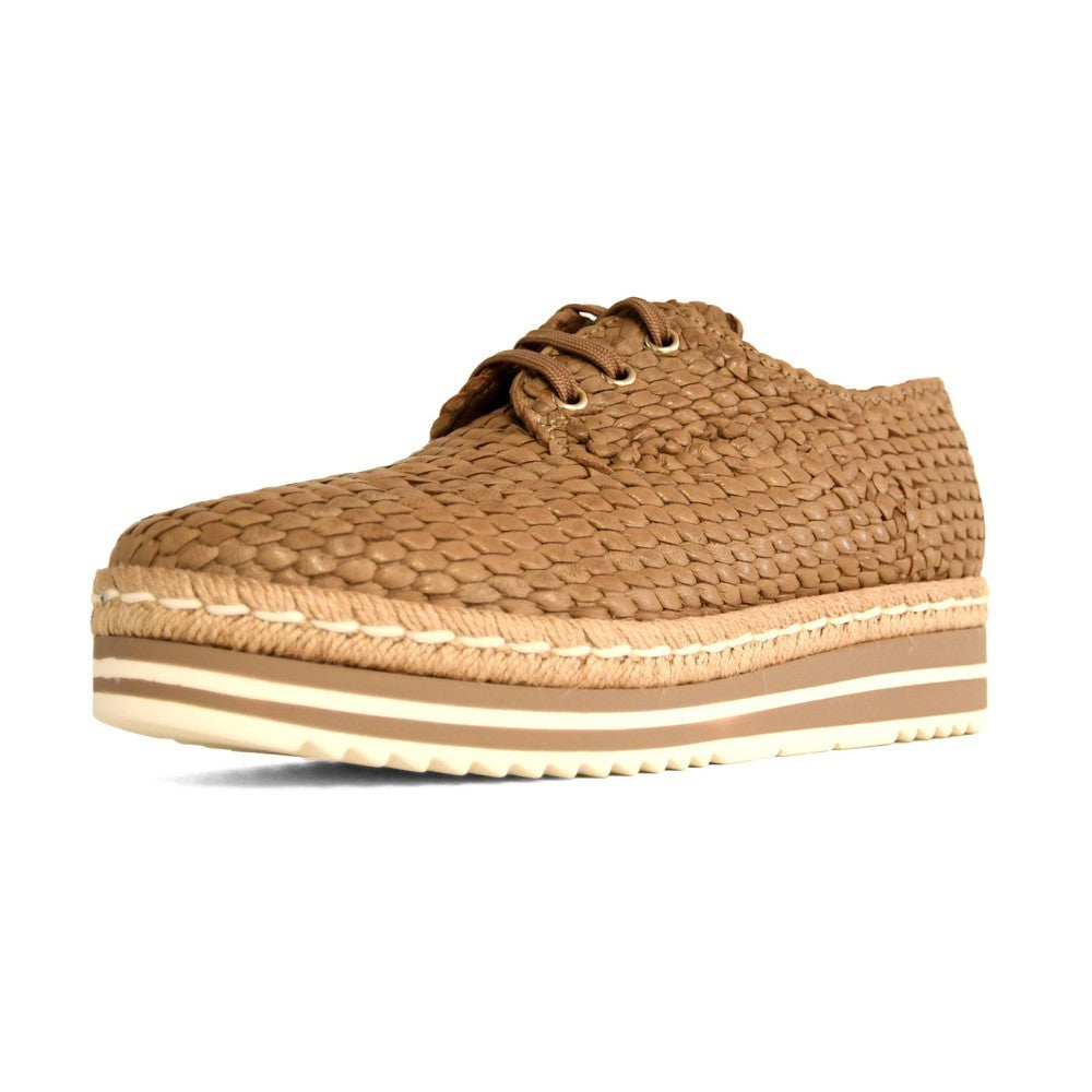 Woven Lace Up Shoe - Loden