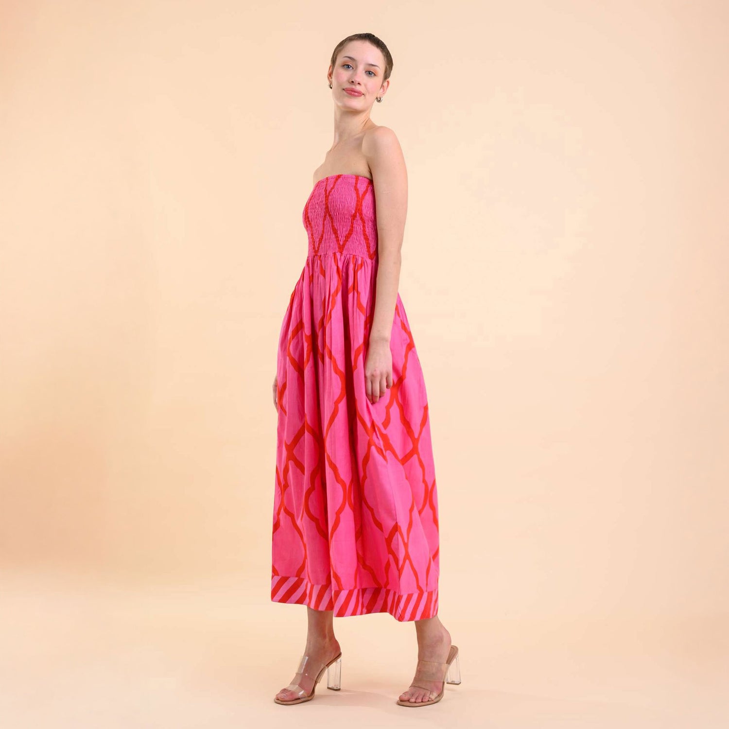 Alba Dress - Odyssey Pink Grid