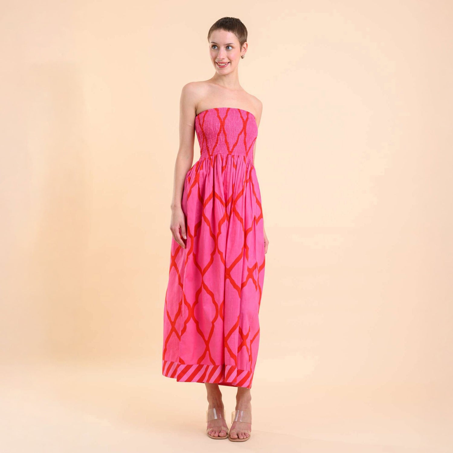 Alba Dress - Odyssey Pink Grid