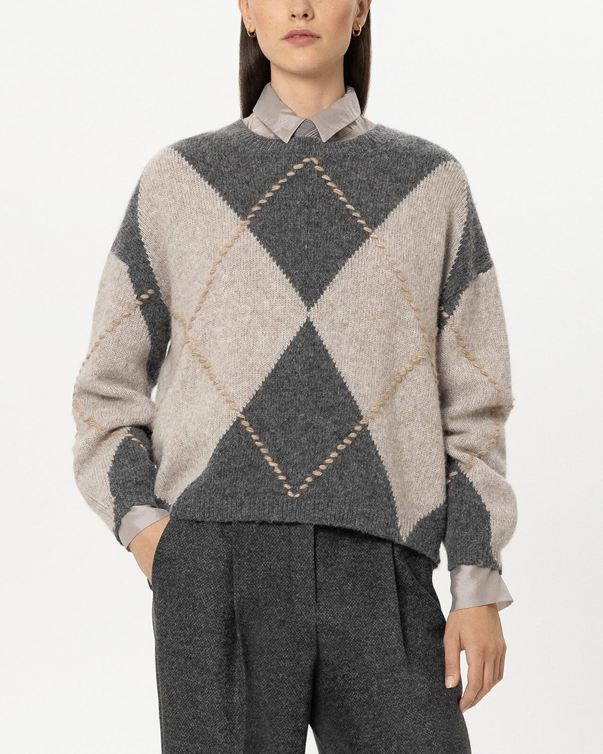 Alpaca Blend Diamond Knit - Multi