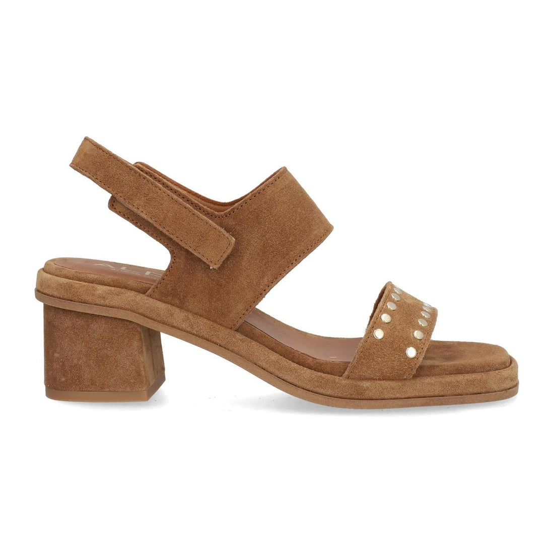 Stud Heeled Sandal - Tan