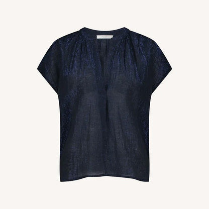 Amie Lurex Blouse - Midnight