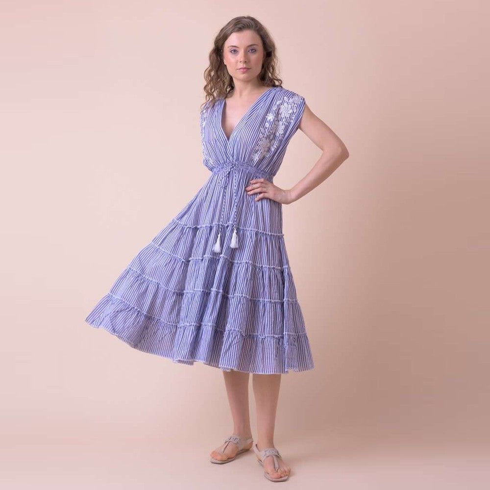 Trixie Dress - Blue Stripe