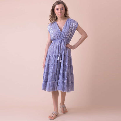 Trixie Dress - Blue Stripe