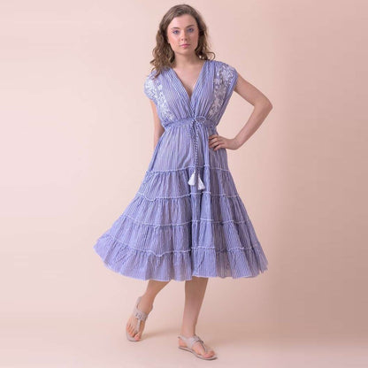 Trixie Dress - Blue Stripe