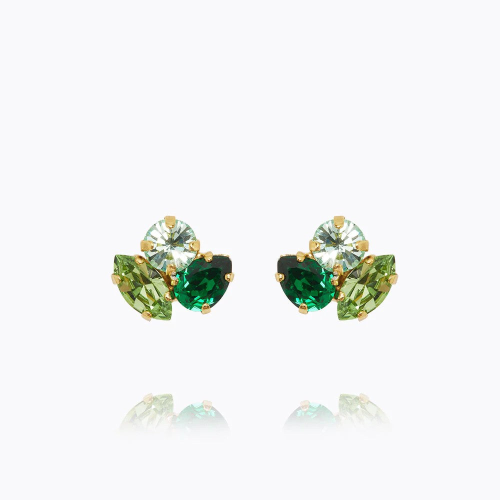Ana Earrings Gold - Majestic Green Combo