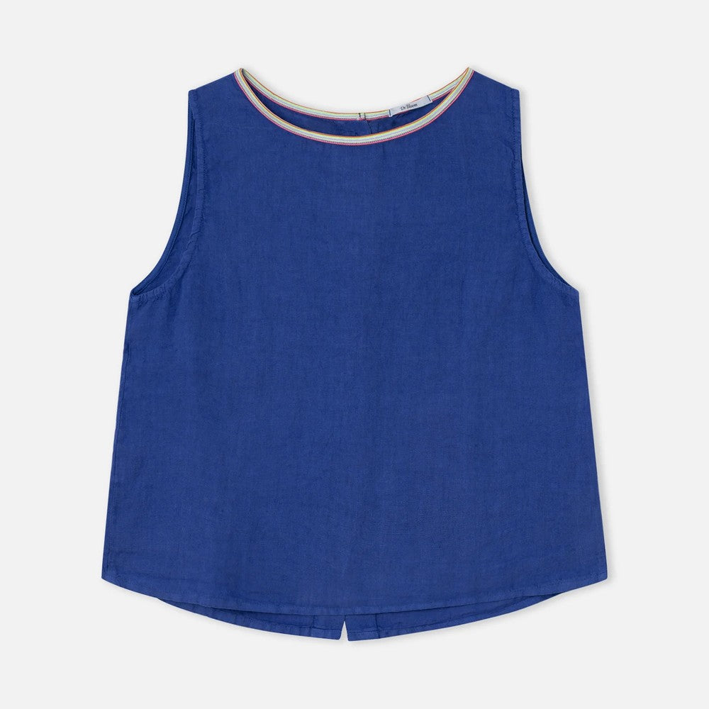 Ana Linen Top - Blue
