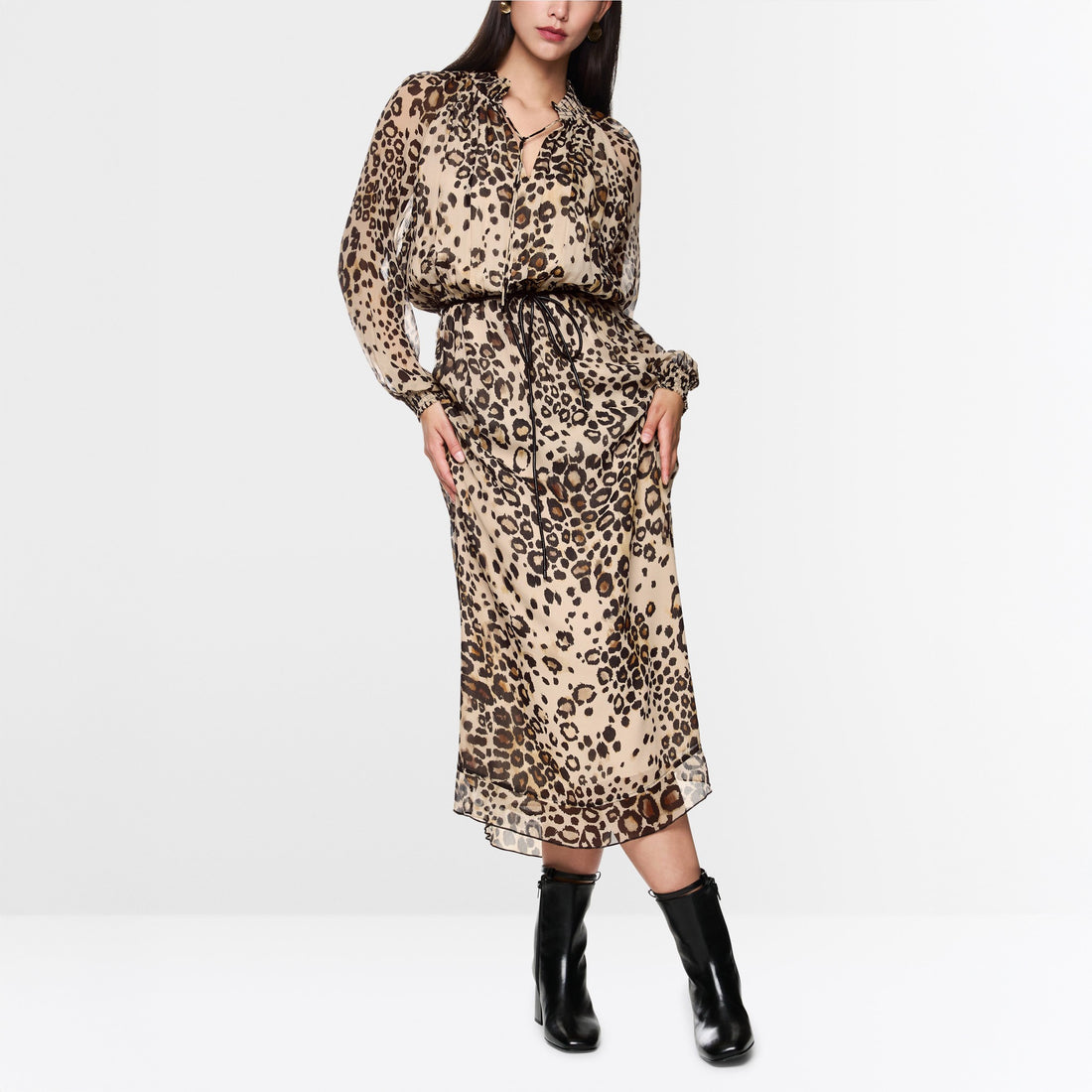 Animal Print Dress - Soft Cappuccino