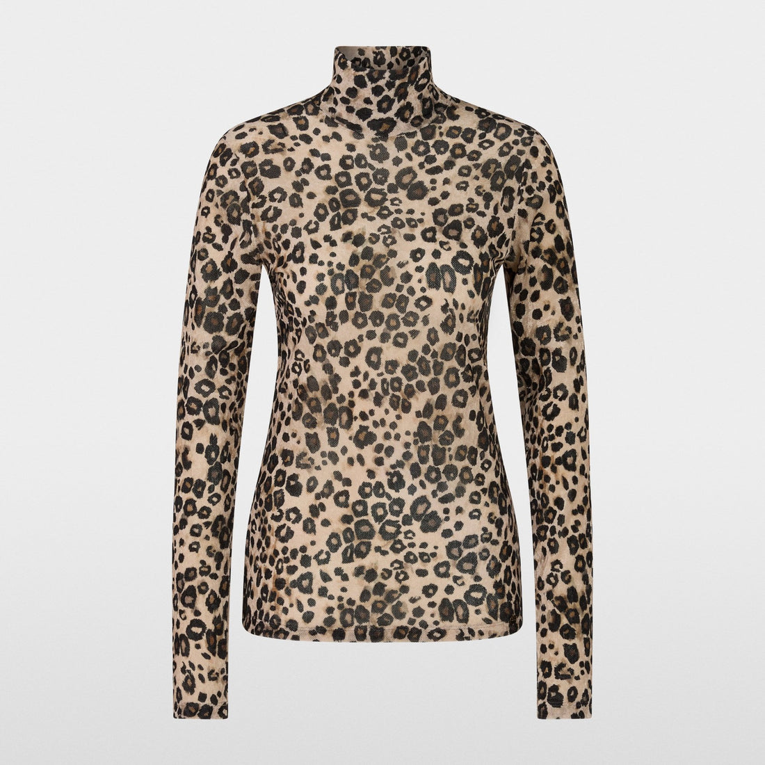 Animal Print Polo Layer Top - Soft Cappuccino