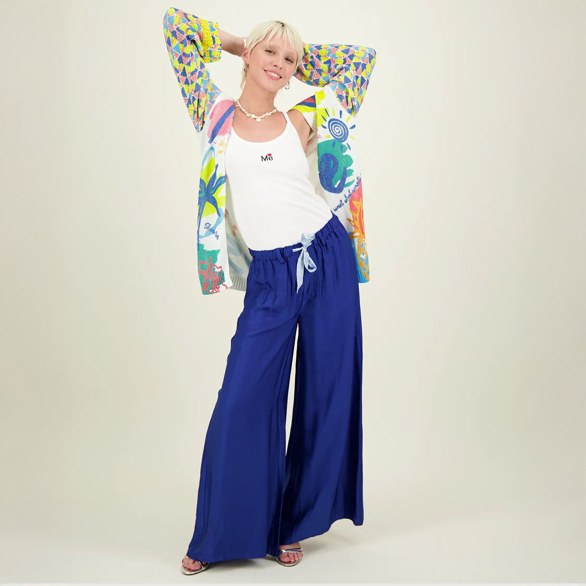 Annie Wide Leg Pants - Blue