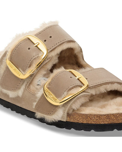 Arizona Big Buckle Shearling Oiled Leather Women - Tabacco Brown