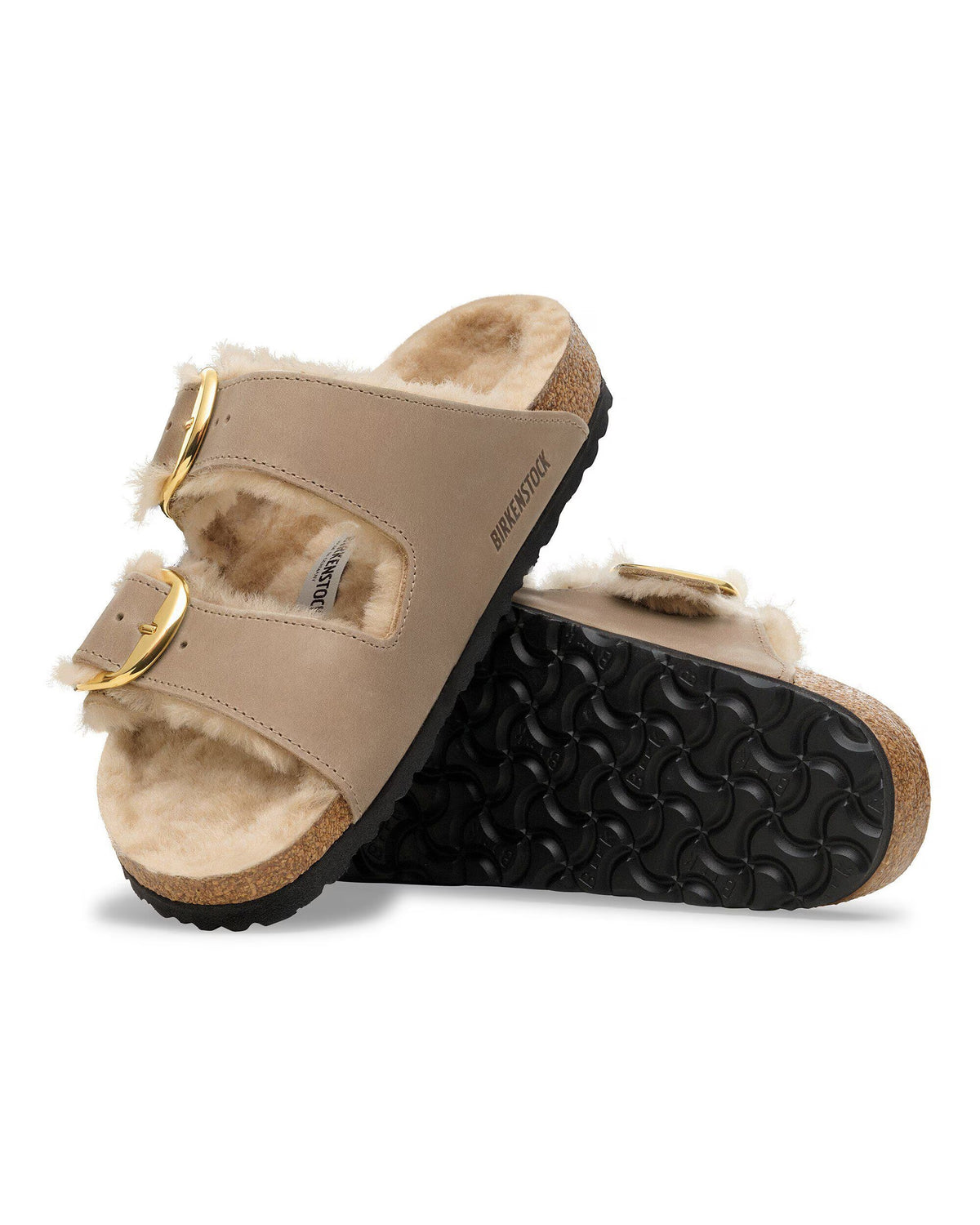 Arizona Big Buckle Shearling Oiled Leather Women - Tabacco Brown