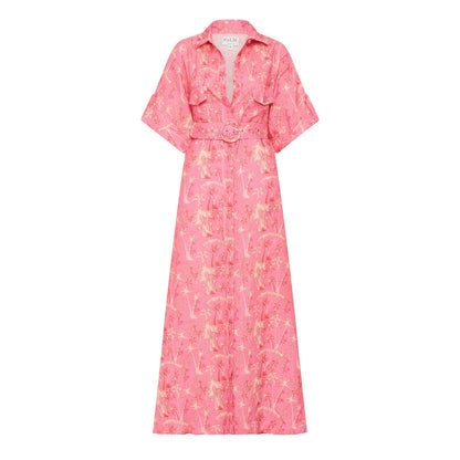 Memento Dress - Pink Palms