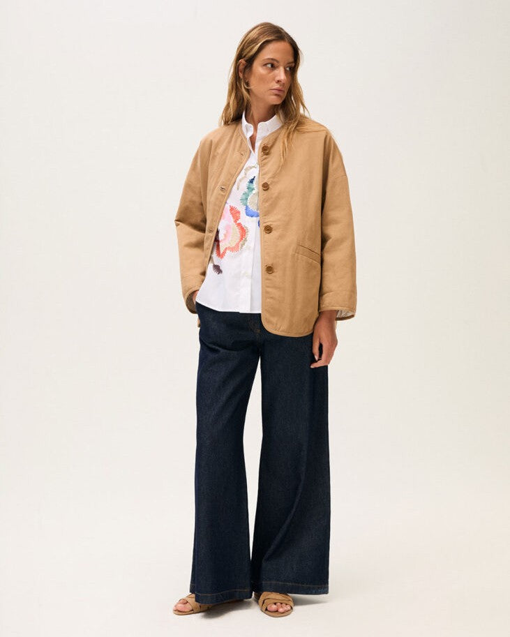 Arty Painted Flower Shirt - White