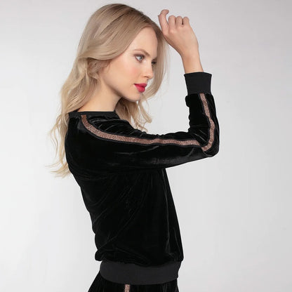 Penelope Velvet Sweater - Black