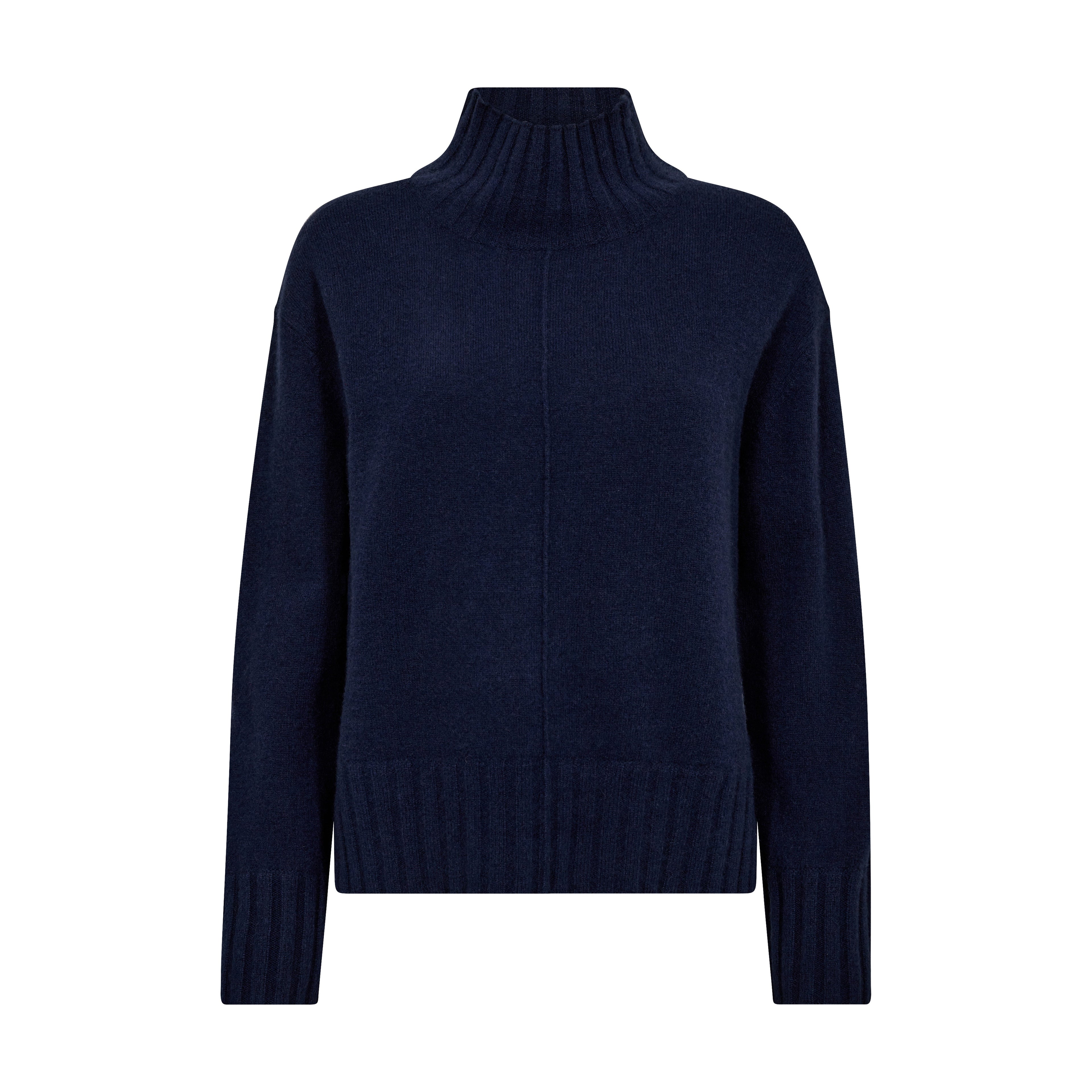 Aima Cashmere Highneck Knit - Maritime Blue