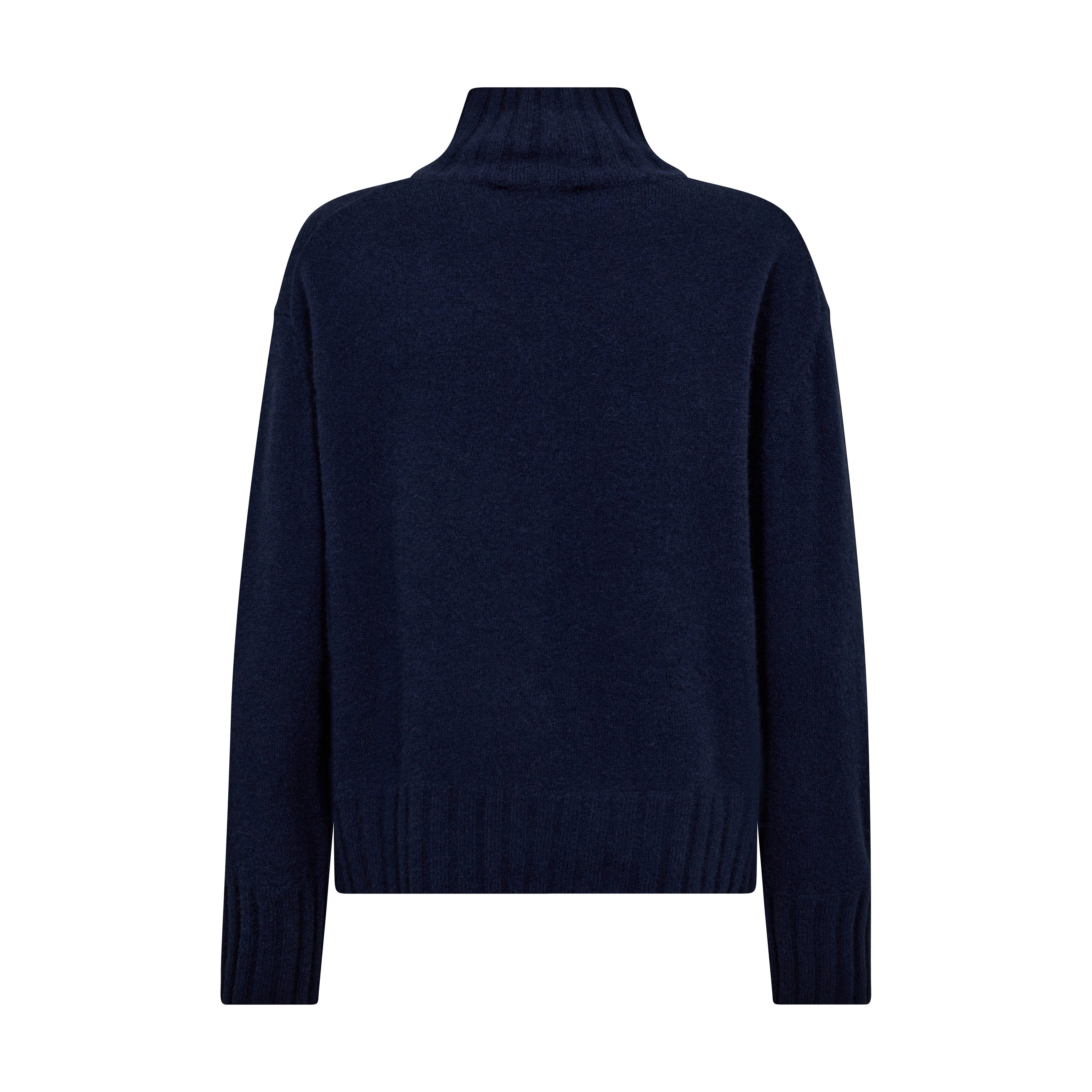 Aima Cashmere Highneck Knit - Maritime Blue