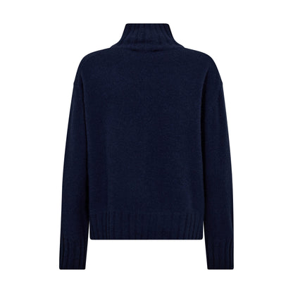 Aima Cashmere Highneck Knit - Maritime Blue