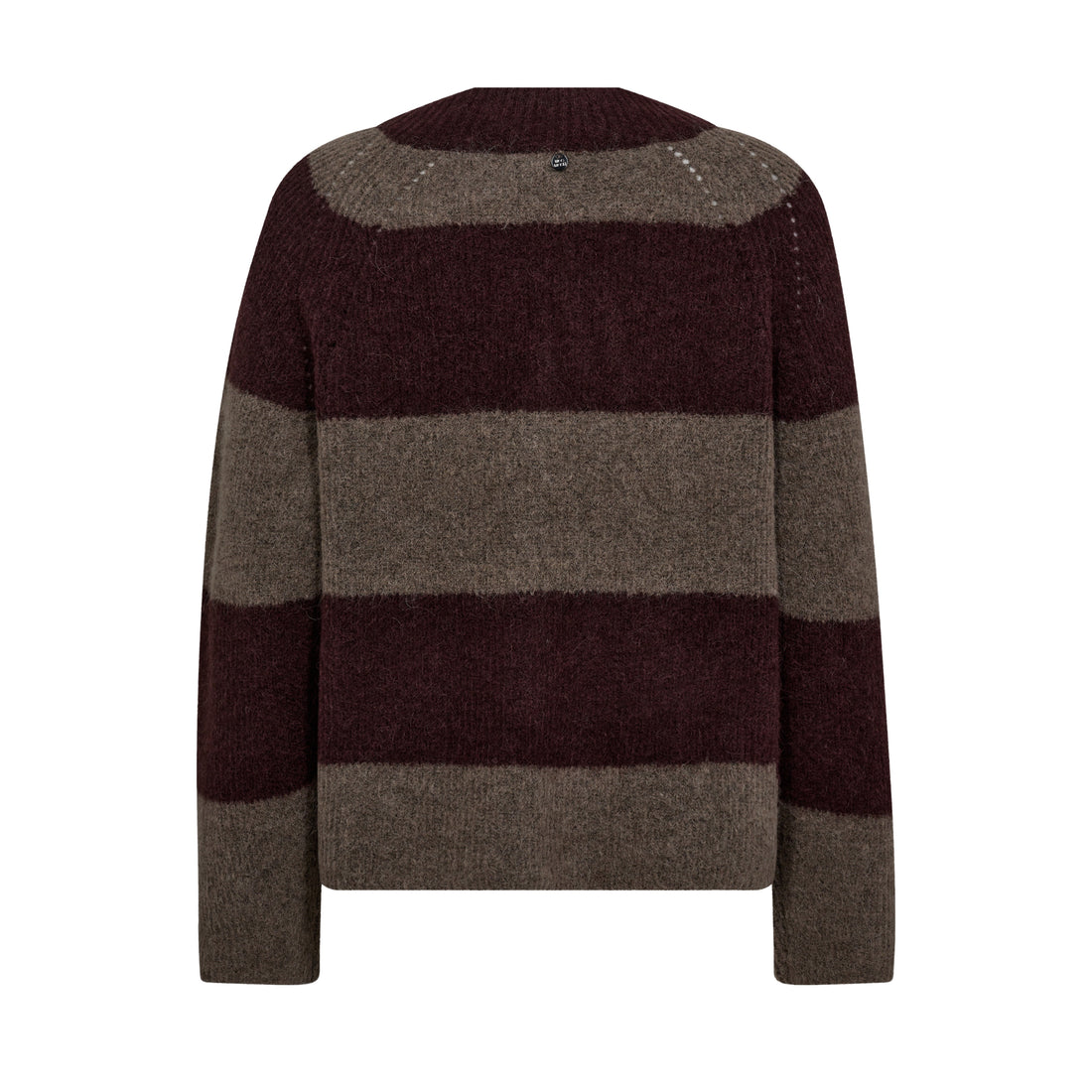 Taci Stripe Long Sleeve V-Neck Knit - Fudge