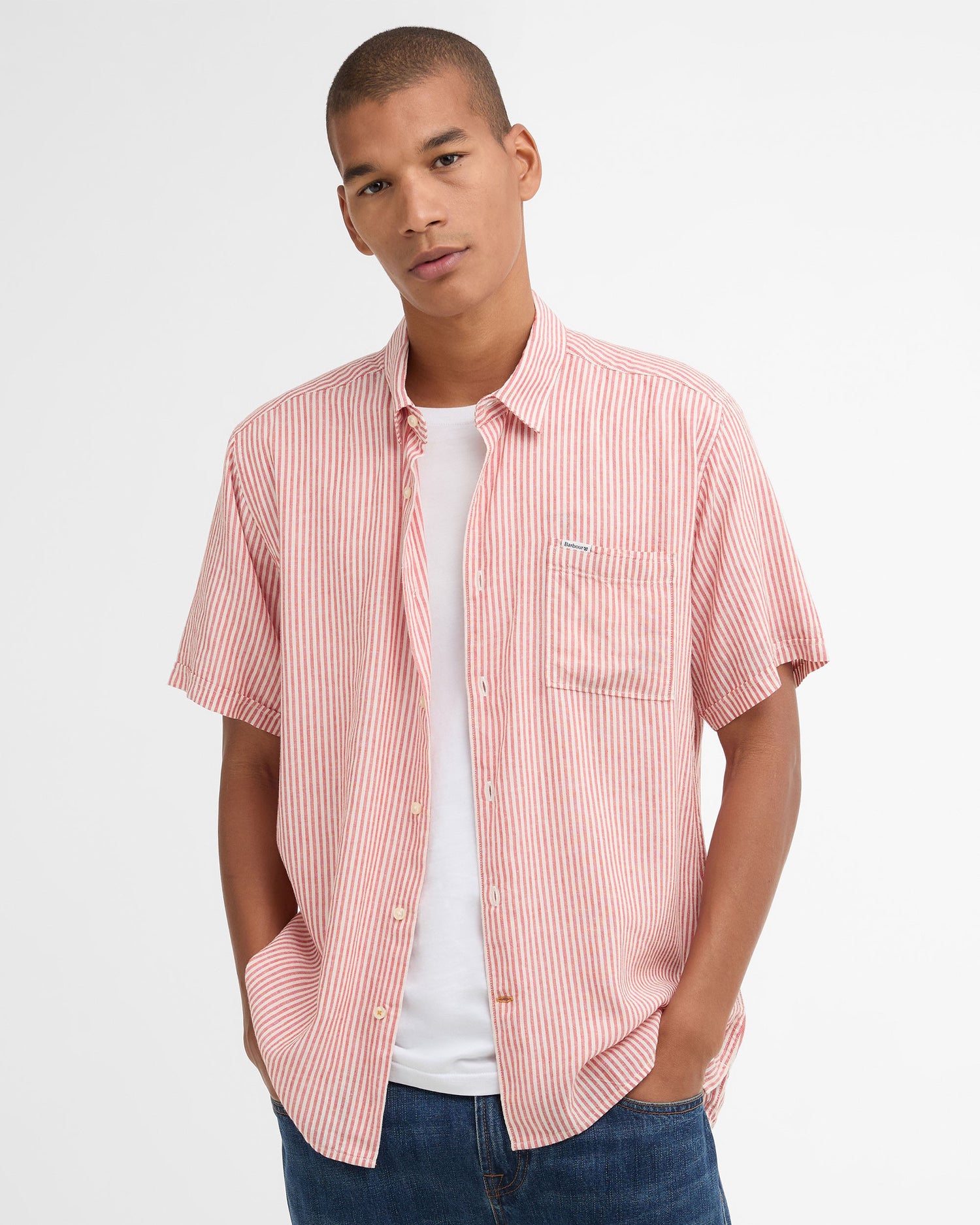 Deerpark Striped Summer Fit Shirt - Red