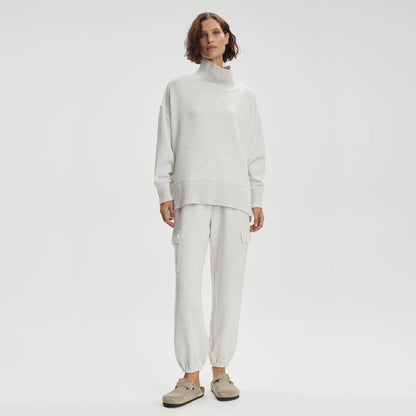 Barker High Neck Sweat - Ivory Marl