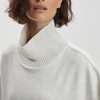 Barker High Neck Sweat - Ivory Marl