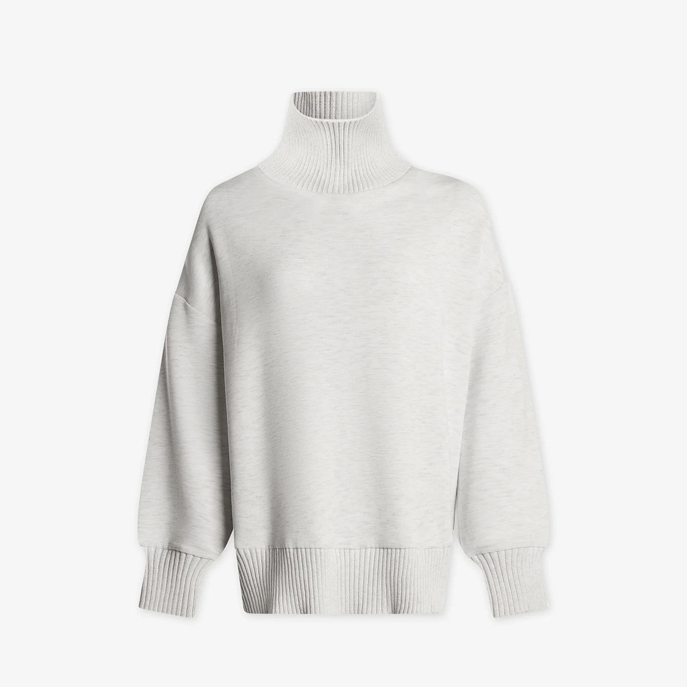 Barker High Neck Sweat - Ivory Marl