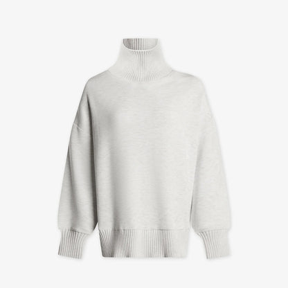 Barker High Neck Sweat - Ivory Marl