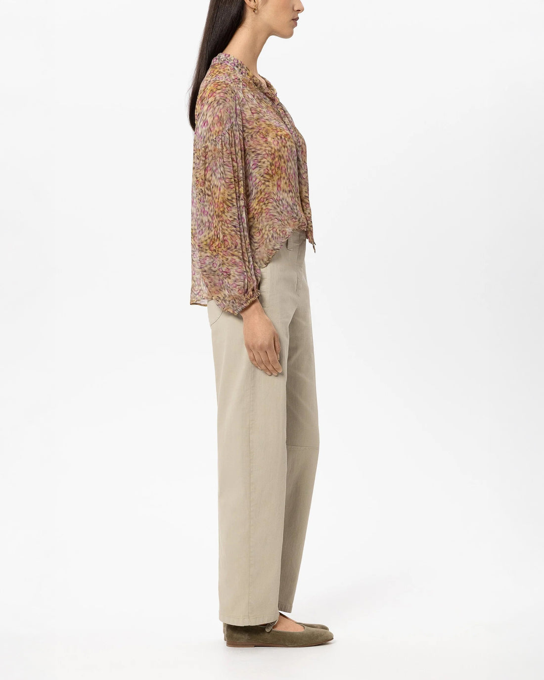 Barrel Leg Denim Trousers With Belt - Ginger