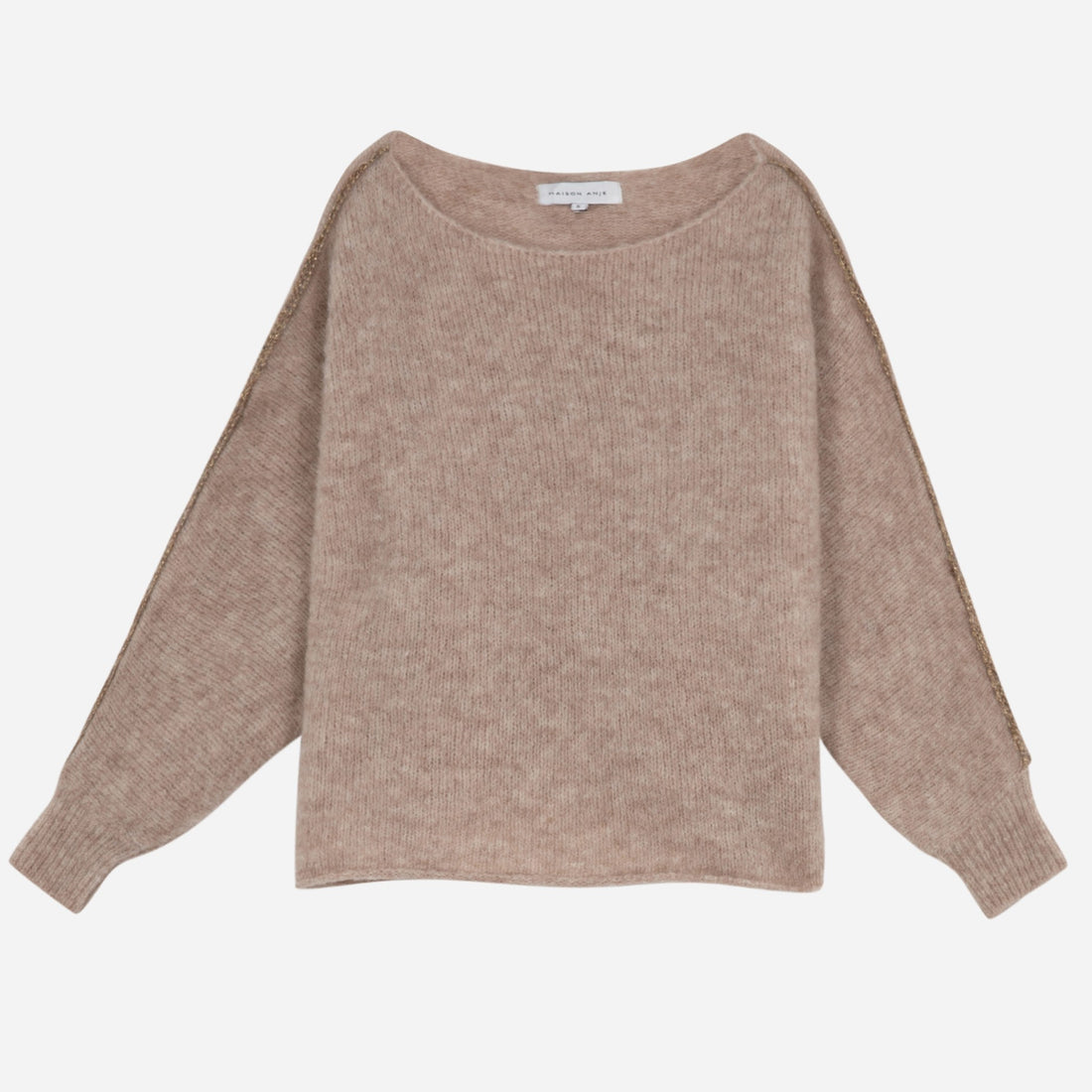 Bastide Crew Neck With Stitch Detail - Beige