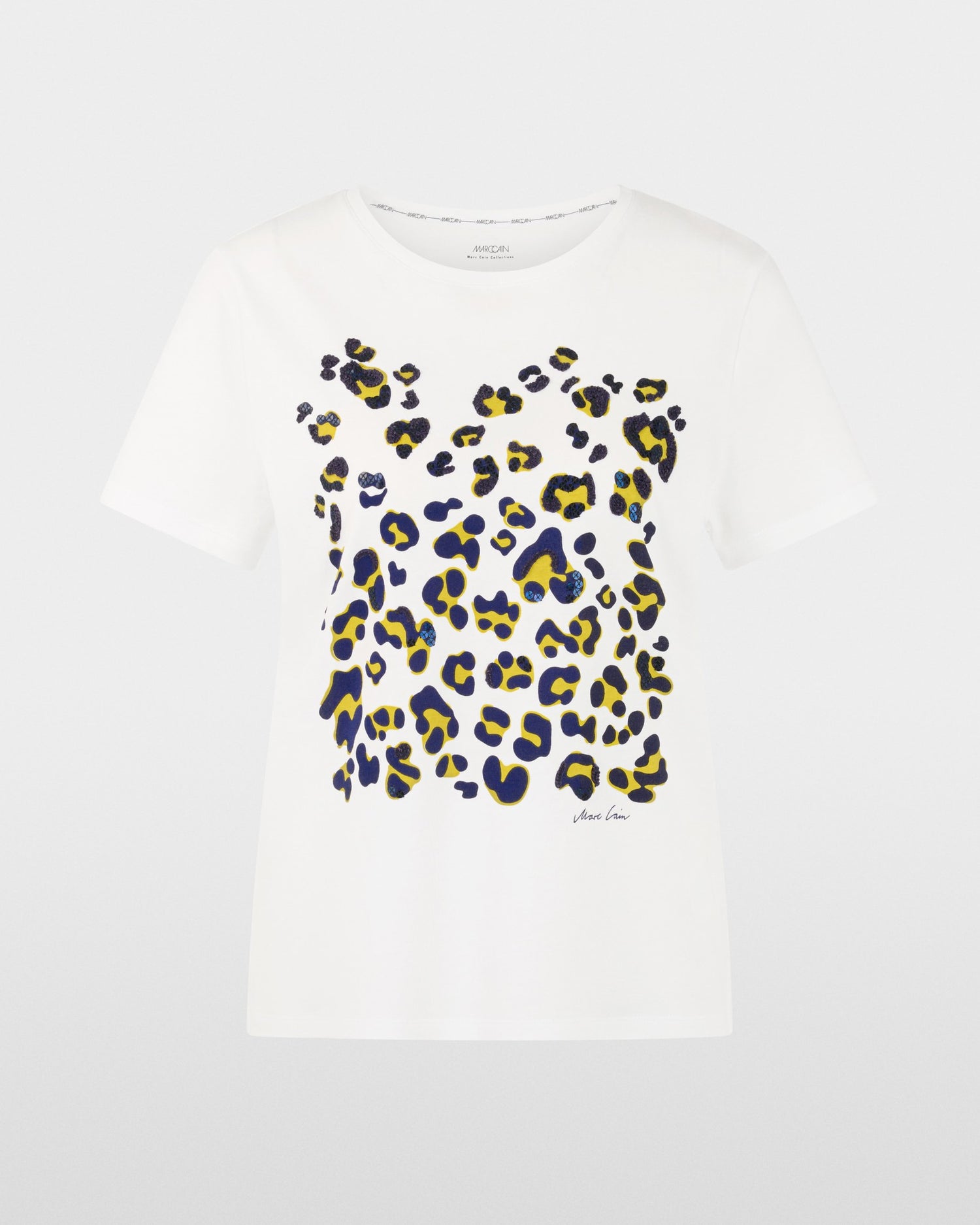 Leopard Print Graphic Tee - White