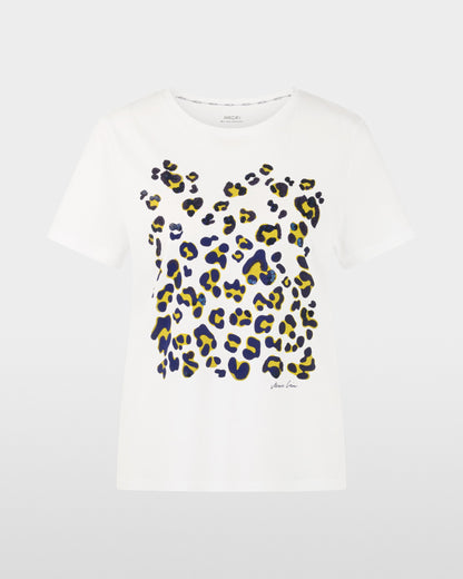 Leopard Print Graphic Tee - White