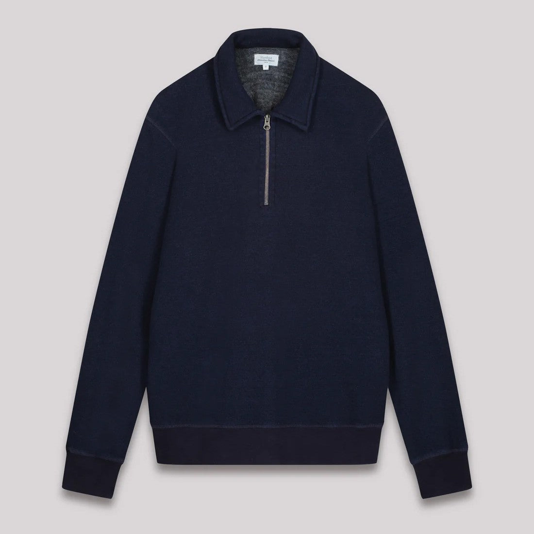 Polo Zipper Knit Sweater - Indigo