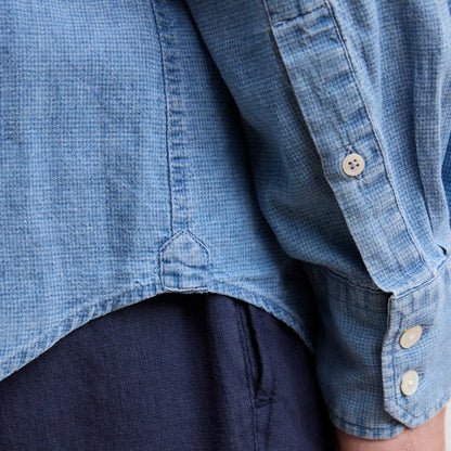 Paul Woven Chambray Shirt - Light Indigo